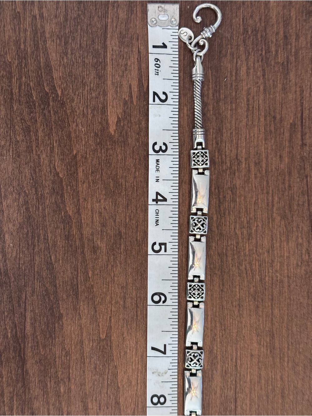 Brighton Tribeca Silver Tone Etched Scroll Link Adjustable Belt, Women’s Small - Picture 6 of 13